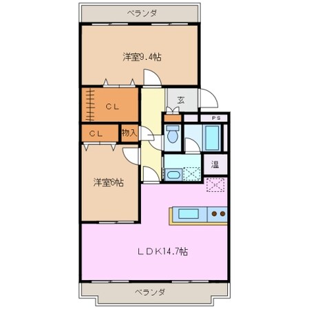 桑名駅 徒歩27分 2階の物件間取画像